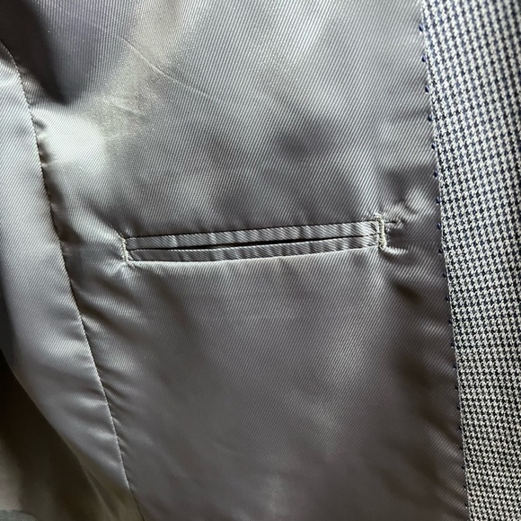 Stafford NWT Signature Sport Coat size 42 Navy/Gray  Houndstooth w/Pockets - Picture 3 of 12